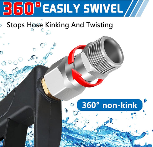 Boltigen 2Pcs M22-14mm Pressure Washer Swivel Fitting, Anti Twist M22 Male to Female Connector Joint, 360 Degree Kink Free Swivel Fitting for Pres...