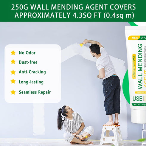 Drywall Repair Kit with Scraper, 8.2 oz Non-Toxic Wall Spackle Repair Paste, Quick Repair Wall Mending Agent for Home Wall Damage, Nail Holes, Cra...