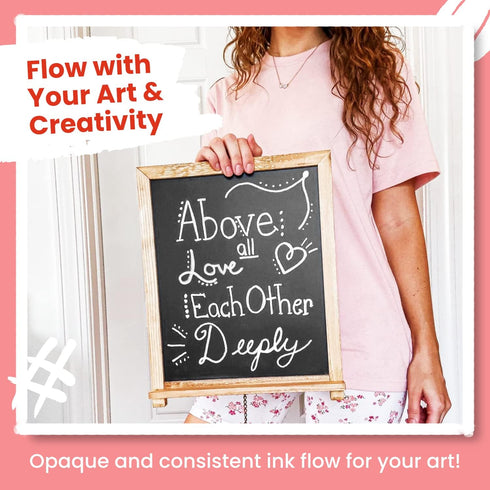 Chalkola White Chalk markers (6 Pack) - White Dry Erase Liquid Chalk Pens for Chalkboard, Blackboard, Window, Bistro, Car Glass, Board, Signs - Er...