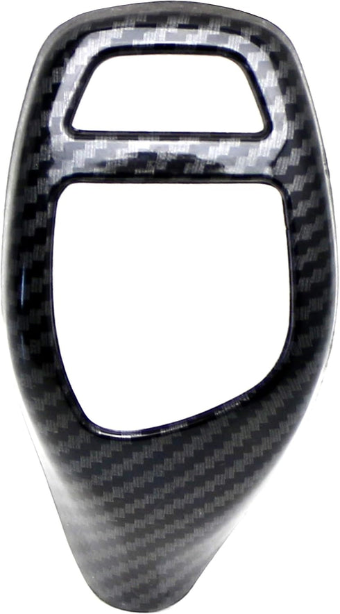 iJDMTOY Glossy Black Carbon Fiber Pattern Shift Knob Cover Shell Compatible with BMW Fxx 2 3 4 5 6 Series X3 X4 X5 X6 Performance Sports Shifter...