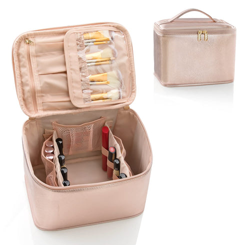 OCHEAL Makeup Bag, Large Travel Makeup Bag Cosmetic Bags for Women Traveling Washable Make Up Bag Organizer Case -Large Rose Gold...