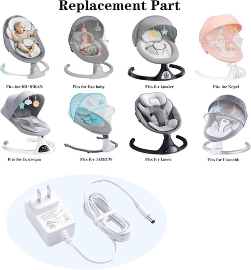 5V Power Cord Compatible with Munchkin,Kmaier,Jaoul,Larex,Babybond,Bellababy,Kidsview,Ezebaby,Napei,Gopanda,Ixdregan Swing,6.7FT Infant Charger Co...