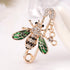 YOQUCOL Cute Honeybee Bee Brooch Pin Cubic Zirconia CZ Crystal Enamel Golden Tone For Women...