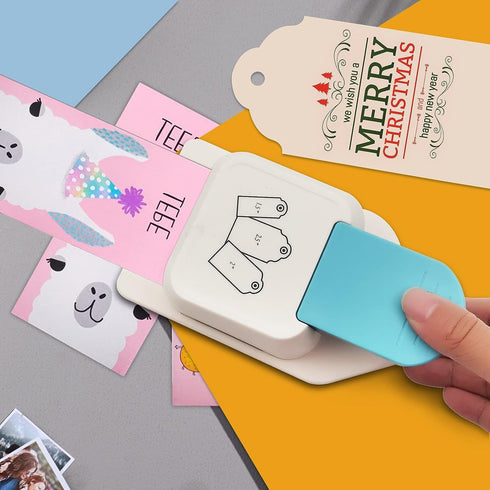 3 in 1 Craft Tag Punch Gift Tag Paper Punch?Paper Craft Tag Punch 1.5" 2" 2.5" with 1 Roll Hemp Rope 32.8 Feet Round Shape Small Hole Punch for Pa...