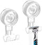 LUXEAR Suction Hooks, 2 Pack Razor Hooks Removable & Reusable Suction Shower Hook Waterproof Powerful Vacuum Suction Hanger for Towel Bathrobe Loo...