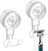 LUXEAR Suction Hooks, 2 Pack Razor Hooks Removable & Reusable Suction Shower Hook Waterproof Powerful Vacuum Suction Hanger for Towel Bathrobe Loo...