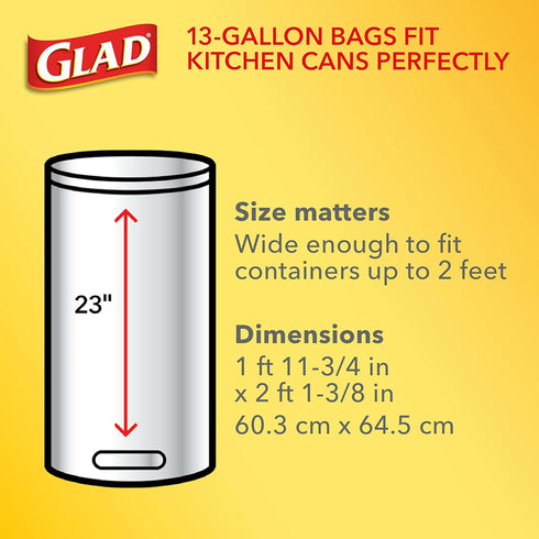 Glad Trash Bags, ForceFlex Tall Kitchen Drawstring Garbage Bags, Fresh Clean, 13 Gal, 40 Ct (Package May Vary)...