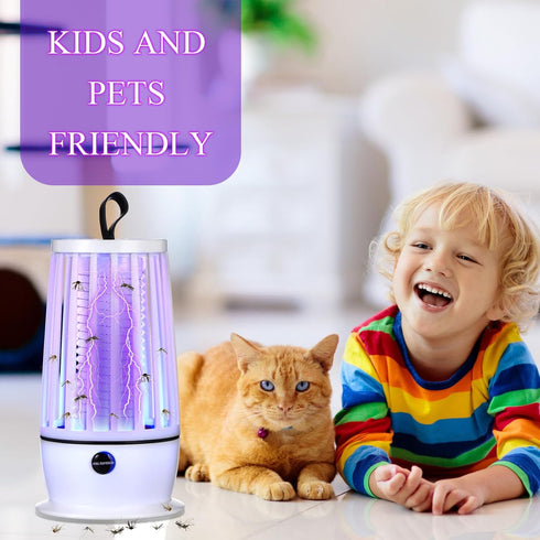 2 Pcs Electric Bug Zapper for Indoors Outdoor Mosquito Zapper Insect Purple Light Mosquito Trap Portable Fly Killer with Security Grid for Home Be...