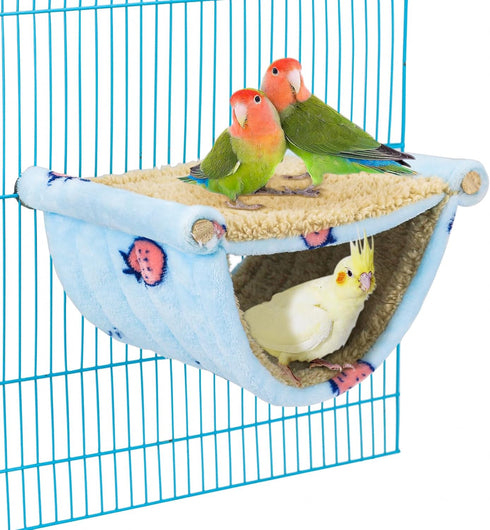 Bird Tent Bed for Cage Hanging Hammock Snuggle Hut Parrot Tent Toy Bird Nest Perch for Parakeet Budgies Cockatiels Cockatoo Finch Conures...