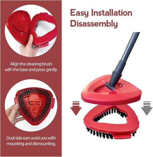 2PCS Spin Mop Scrub Brush Head Compatible with EasyWring 1 Tank System, Floor Scrubber Mop Replace Head, Hard Bristle Cleaning Brush for Bathroom,...