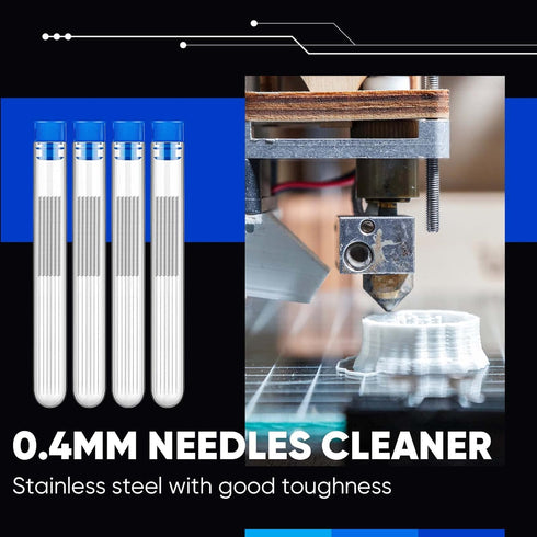 48 Pieces 3D Printer Nozzle Cleaning Kit 0.4 mm Stainless Steel Nozzle Cleaning Needles 3D Printer Nozzle Cleaner for 3D Printer Accessory...