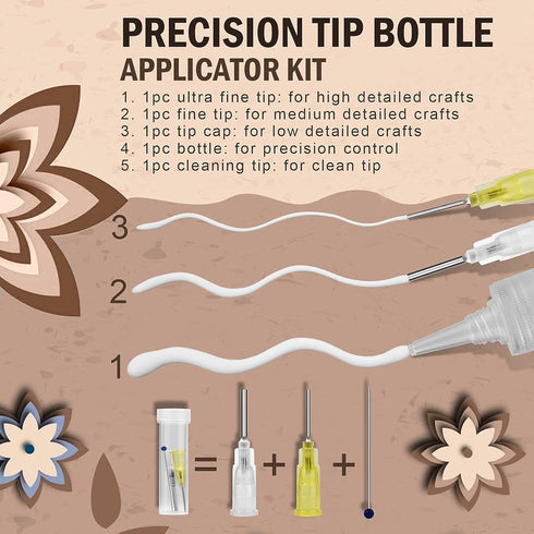 OBSEDE Craft Glue Dries Clear Art Adhesive 4fl oz/120ml with Fine Metal Tip Bottle Applicator Kit for DIY Crafts Glitter Paper Card Decoupage Scra...