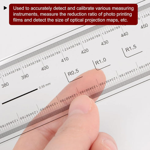 Film Flexible Ruler 60cm 0.1mm Scale with R Angle & Width Lines PET Plastic Folding Straight Ruler Calibration Soft Ruler Measuring Tool for Facto...