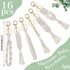 Junkin 16 Pack Mini Macrame Keychains Cute Boho Macrame Bag Charms Handcrafted Aesthetic Boho Car Accessories Boho Keychain for Women Tassel Keych...