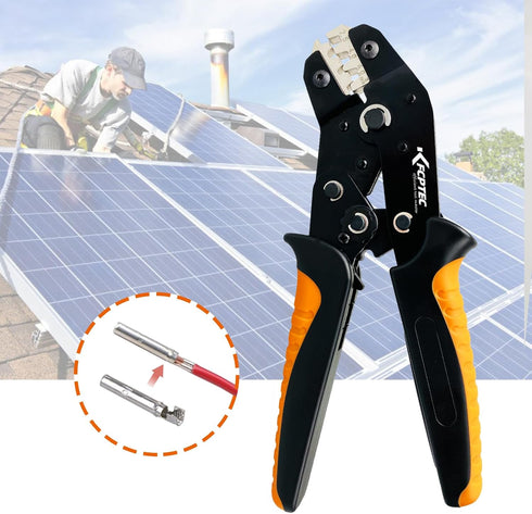 KF CPTEC?Solar PV Cable Crimping Tool for Solar Wire Connectors, AWG14-10 (2.5/4/6mm²) - 7 In Mini Solar Crimper...