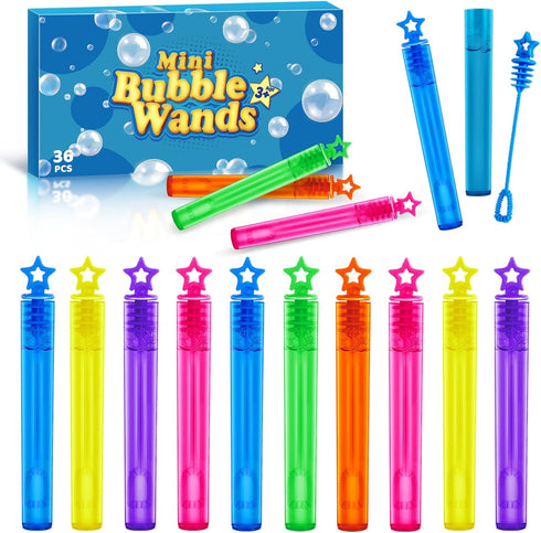 36 Pieces Mini Bubble Wands,Bubble Party Favors Assortment Toys for Kids,Themed Birthday, Halloween, Goodie Bags, Carnival Prizes, Wedding, Bubble...