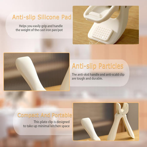 Hot Plate Gripper Tong, Safely Handle Hot Plates, Bowls, Pizza Pans, Air Fryers, and Microwave Dishes...