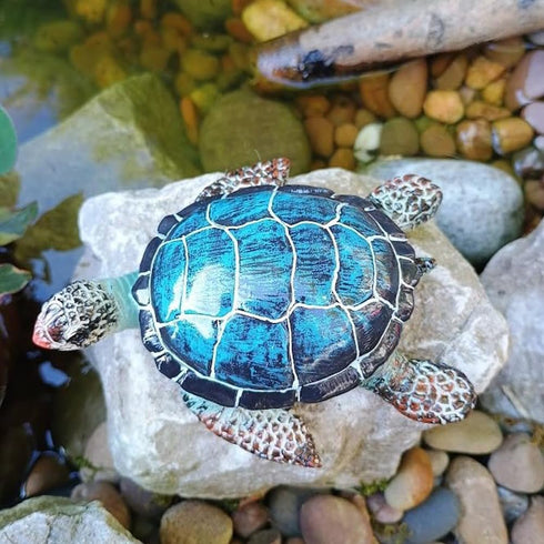 Small Turtle Figurines for Fairy Garden Accessories Outdoor Decor Miniature Sea Turtle Statue for Outside Garden Pond Decorations Animals Figure S...