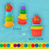 Kids Preferred World of Eric Carle The Very Hungry Caterpillar Bath Time Silicone Stacking Cup Set with Caterpillar Head Squirty Perfect for Water...