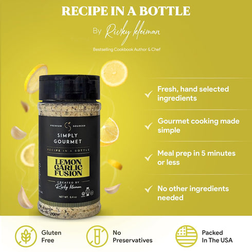 Lemon Garlic Fusion | Recipe in a Bottle | Premium Blend Spice for Gourmet Cooking | No-Addition Needed, Versatile Culinary Season | Simply Gourme...