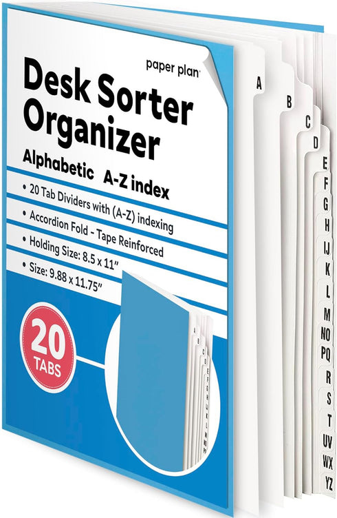 Alphabetical File Organizer - File Sorter - A-Z Accordion File Organizer - A-Z File Organizer - Alphabetical File Dividers - Filing Organizer - (2...