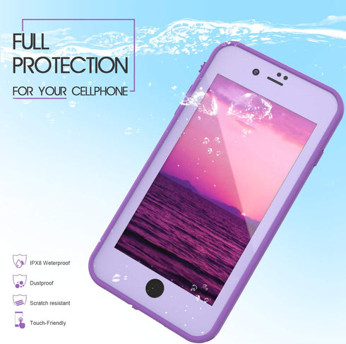 for iPhone 8 7 Plus Waterproof Case Cover Built-in Screen Protector Fully Sealed Life Shockproof Snowproof Underwater Protective Cases for iPhone ...