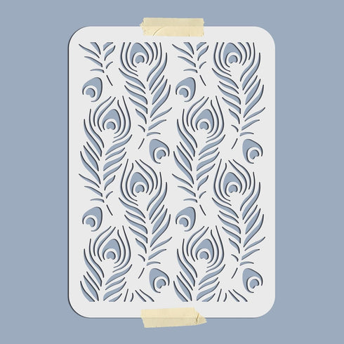 Peacock Feather Stencil Peacock Stencil Template 8.3×11.7 Inch Peafowl Bird Tail Feather Stencils for Painting Template Reusable DIY Art and Craft...