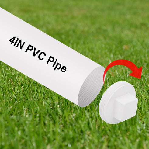 2Pack 4 Inch PVC Male Threaded Pipe End Cap SCH40 PVC Pipe Male Thread Plug 4" PVC NPT Male End Cap Adaptor, PVC Cleanout End Cap Plug, PVC NPT Ma...