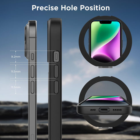 CACOE Magnetic Case for iPhone 13/14 6.1 inch with 360° Rotatable Ring Phone Stand,Compatible with MagSafe & Magnetic Car Phone Mount,iPhone 13/14...