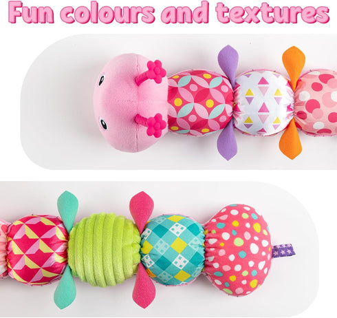Baby Toys Musical Caterpillar,Infant Stuffed Animal Toys with Crinkle and Rattles,Soft Sensory Toys with Textures for Tummy Time Newborn Boys Girl...