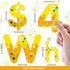 264 PCS Bulletin Board Letters Set, Bulletin Board Letters Numbers Punctuation Symbol Alphabet Cutouts Printed with Hive Bee Honey Sunflower for S...