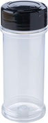 12 Pack of 6 Oz. Empty Clear Plastic Spice Bottles with Black Top Lids For Storing and Dispensing Salt, Sweeteners and Spices - Food-Grade Spice J...
