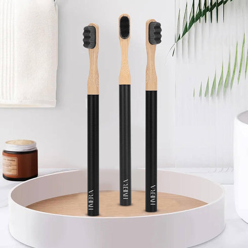 Premium Extra Soft Delicate Nano Bristle Toothbrush, Metal Handle, Soft Bristles for Gentle Oral Cleaning, for Sensetive Teeth - Deep Space (Black...