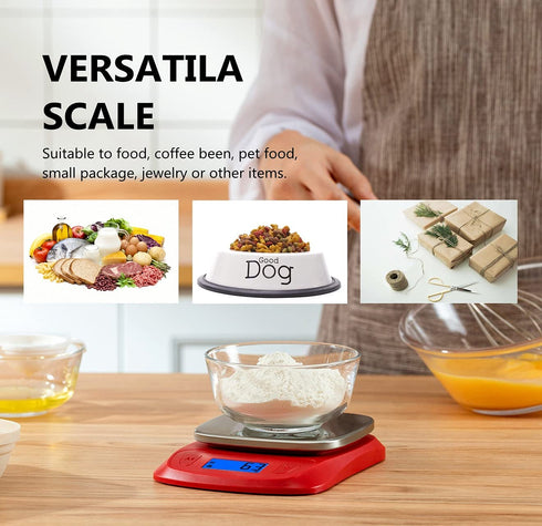 NUTRI FIT Ultra Slim Food Scale Digital Kitchen 1g Increment Measure in lb oz ml High Precision Weight in Grams and oz for Coffee Making, Meal Pre...