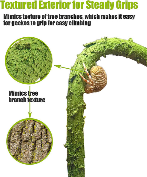 Hermit Crab Supplies Climbing Toys, Reptile Climbing Decor Vine, Bendable Bearded Dragon Accessories for Climbing 32 Inches...