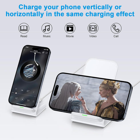 Pixel Fast Wireless Charger, 15W Wireless Charging Stand for Google Pixel 8a/8/8 Pro/7a/7 Pro/6 Pro, Android Phone Wireless Charger Stand for Sams...