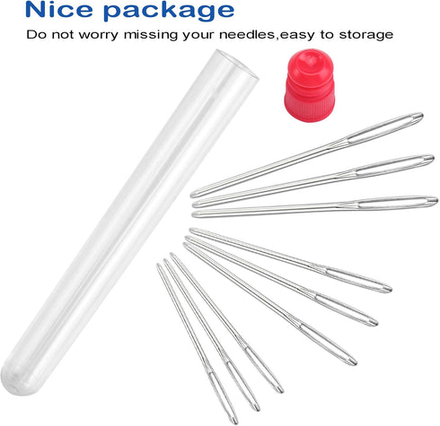 Orrdice 18+1PCS Large Eye Blunt Needles, Stainless Steel Yarn Knitting Needles, Sewing Needles, Crafting Knitting Weaving Stringing Needles,Perfec...