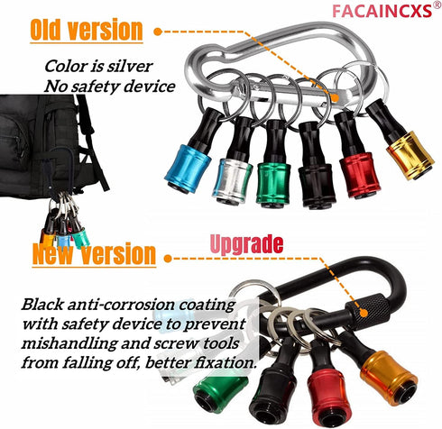 Bit Holder 1/4 inch Hex Shank Screwdriver Bits Holder Extension Bar Keychain Screw Adapter Drill Change Hand-held Screwdrivers Drill Bits Holder P...