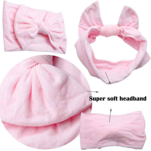 CÉLLOT 20 Colors Super Stretchy Soft Knot Baby Girl Headbands with Hair Bows Nylon Head Wrap For Newborn Baby Girls Infants Toddlers Kids...
