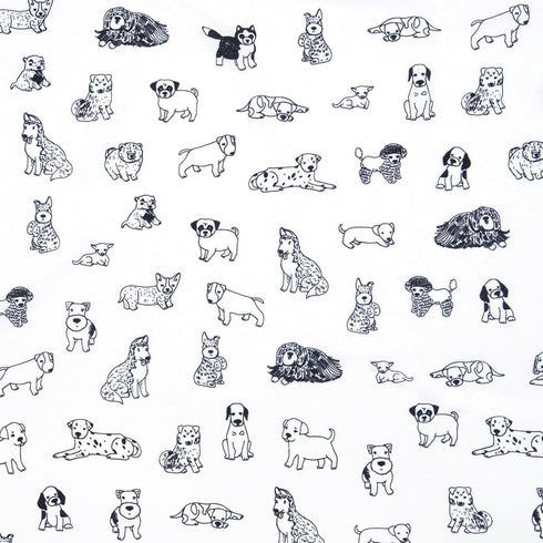 3-Piece Dog Sketch Bed Sheet Set for Boys & Kids - 1 Twin Flat and 1 Twin Fitted Sheet, Queen Pillowcase, Soft Brushed Microfiber Smooth Durable P...