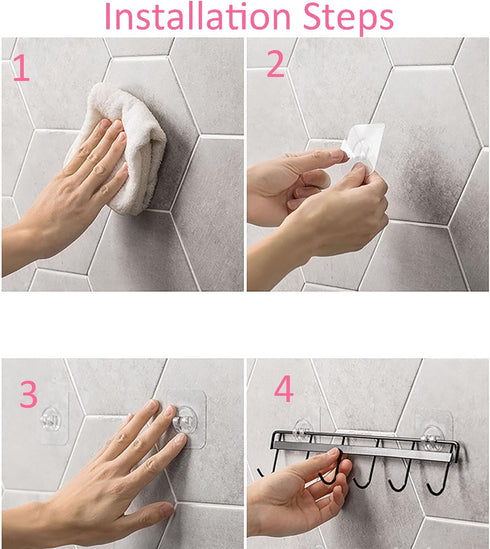 YYaaloa 2Pack of Wall Hooks Coat Hat Hook White Rack with 6 Hooks Key Hanger Clothes Holder Coffee Mug Holder Kitchen Bathroom Housekeeper Home Or...