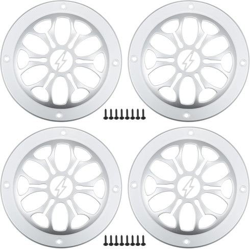 ACROPIX 3" Car Speaker Grills Cover Round 3 Inch Audio Speaker Subwoofer Guard Protector Case with Mounting Screws ABS Silver Tone - Pack of 4......