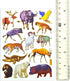 Wildlife Sticker Self-Adhesive Glitter Metallic Foil with Tiger Lion Deer Buffalo Zebra Camel Kangaroo Rhino Giraffe Boar Bear Wolf Crocodile Walr...