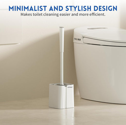 Toilet Bowl Brush and Holder Set, Compact Toilet Scrubber Brush for RV and Bathroom Cleaning, Durable Classic 360°PP Bristle, Drip-Proof, Wall Mou...