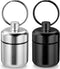 2 Pack Mini Case Keychain Holder Waterproof Metal Organizer Portable Travel Container Pocket Case with Carabiners for Outdoor Camping Travel (Blac...
