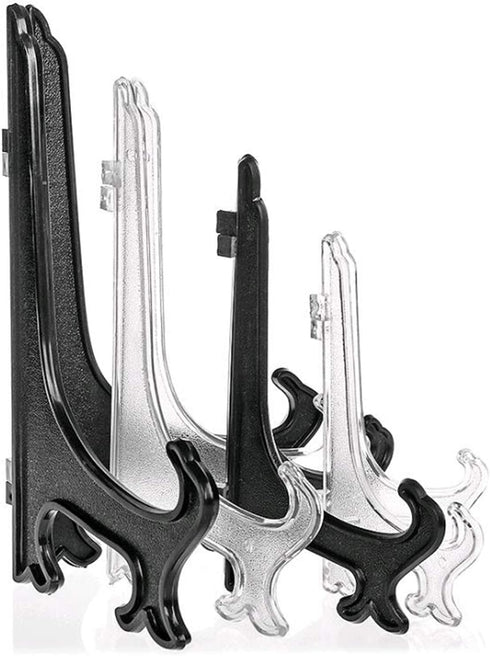 6Pcs/Set Feng Shui Plastic Easel Plate Display Stand Picture Holder Sturdy Anti Slip Frame 9Inch Set of 12 Artwork Envelope Magazine Dish Rack W43...