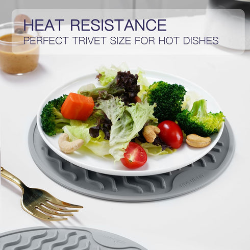 Trivets for Hot Pots and Pans,Silicone Trivet Mats 7.8 inch 4 Pack for Quartz Countertops Wood Marble Table Microwave Pad Heat Resistance Gray...