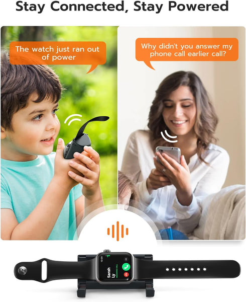 NEWQ Lockable Mini Portable Charger for Apple Watch Power Bank Keychain 1800mAh iwatch Magnetic Charger for Apple Watch Series 9/8/7/6/5/4/3/2/1/S...