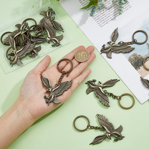 DICOSMETIC 10Pcs Antique Bronze Eagle Key Ring Flying Eagle Keychain Scout er Keychain Alloy Keyrings in Retro Style Bag Ornament Keychains Gift S...