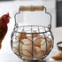 Wire Egg Basket for Gathering Fresh Eggs,Egg Baskets for Fresh Egg Farmhouse,Egg Collecting Basket,Round Metal Egg Basket With Handle,Refrigerator...